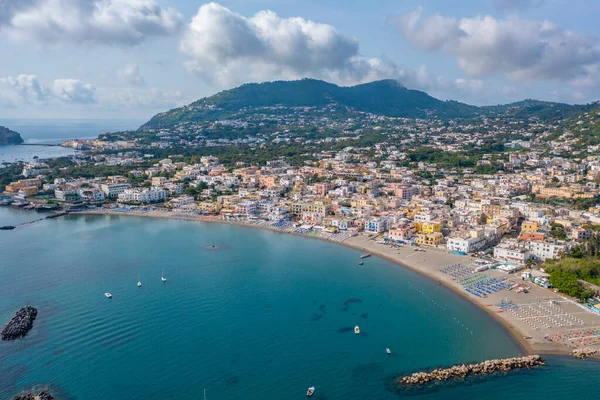 Uitzicht Het Strand Van San Pietro Bij Het Eiland Ischia — Stockfoto