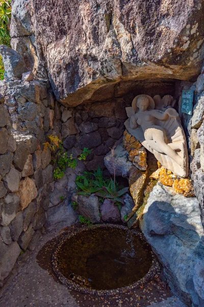 Fontaine Dans Les Jardins Giardini Mortella Ischia Italie — Photo
