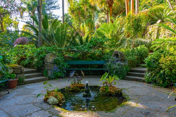 Fountain Giardini Mortella Gardens Ischia Italy — Stock Photo, Image