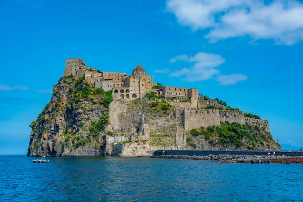 stock image Castello Aragonese off the coast of Italian island Ischia.