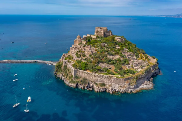 stock image Castello Aragonese off the coast of Italian island Ischia.