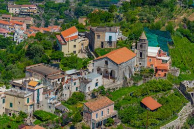 İtalyan kasabası Ravello 'nun hava manzarası.