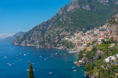 İtalya 'nın Positano kentinin Panorama manzarası.