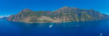 İtalya Positano 'da Costiera Amalfitana Panoraması.