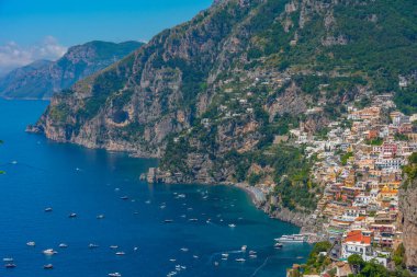 İtalya 'nın Positano kentinin Panorama manzarası.