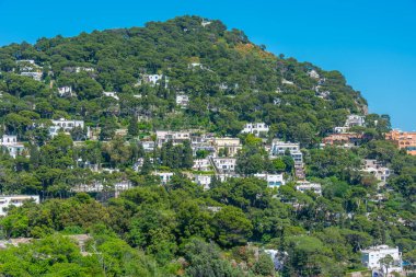 İtalyan adası Capri 'nin havadan görünüşü.