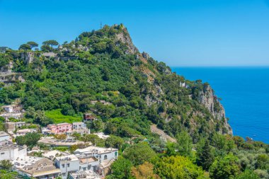 İtalyan adası Capri 'nin Panorama manzarası.