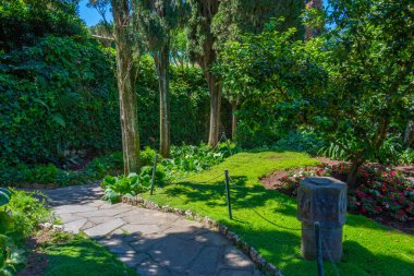 İtalya, Anacapri 'deki Villa San Michele' deki bahçeler.