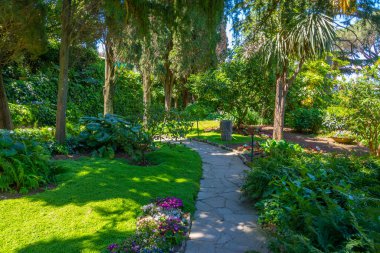 İtalya, Anacapri 'deki Villa San Michele' deki bahçeler.