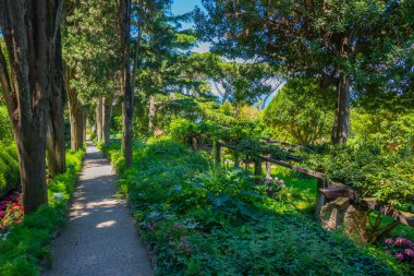 İtalya, Anacapri 'deki Villa San Michele' deki bahçeler.
