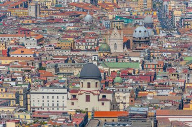 İtalya 'nın Napoli kentinin havadan görünüşü.