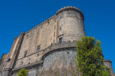 Napoli, İtalya 'daki Castel Nuovo Manzarası.