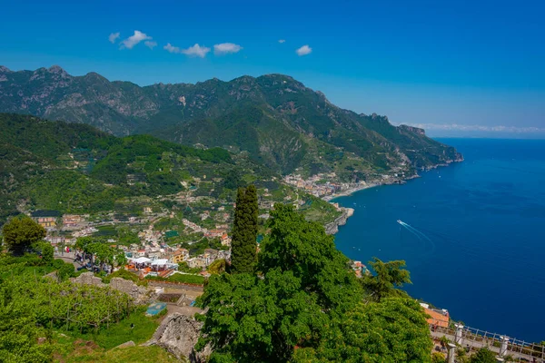 Vista Panorámica Del Golfo Salerno Desde Villa Rufolo Ravello Italia — Foto de Stock