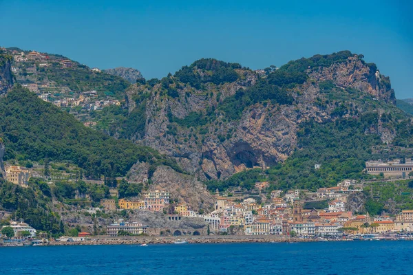 stock image Panorama view of Amalfi town in Italy.