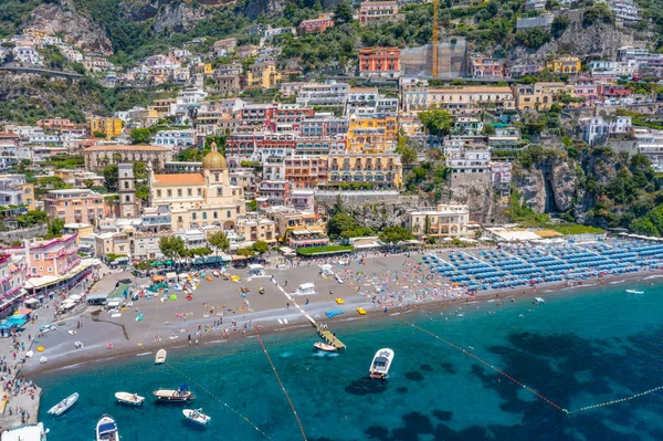 Panorama Costiera Amalfitana Positano Włochy — Zdjęcie stockowe