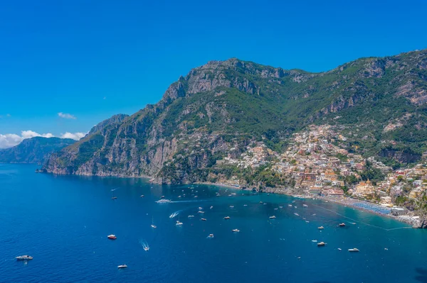 Talya Positano Costiera Amalfitana Panoraması — Stok fotoğraf