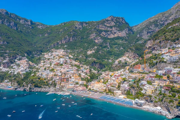 Panorama Wybrzeża Costa Iera Amalfitana Włoszech — Zdjęcie stockowe