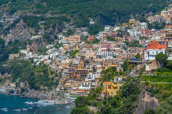 Panorama Pohled Město Positano Itálii — Stock fotografie