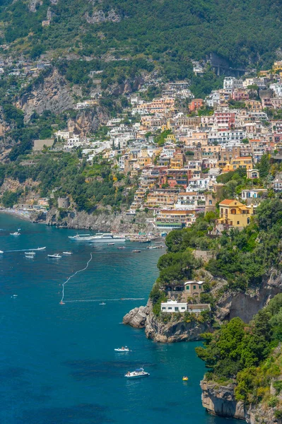 Panorama Pohled Město Positano Itálii — Stock fotografie