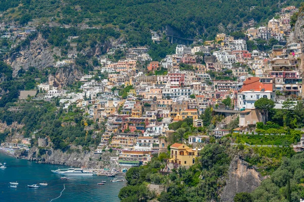 Panorama Miasta Positano Włoszech — Zdjęcie stockowe