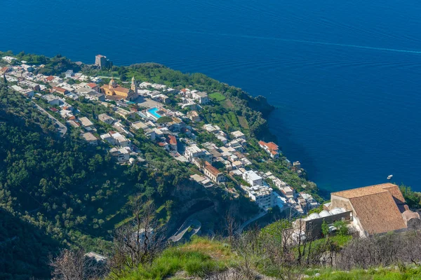 Luftaufnahme Der Italienischen Stadt Praiano — Stockfoto
