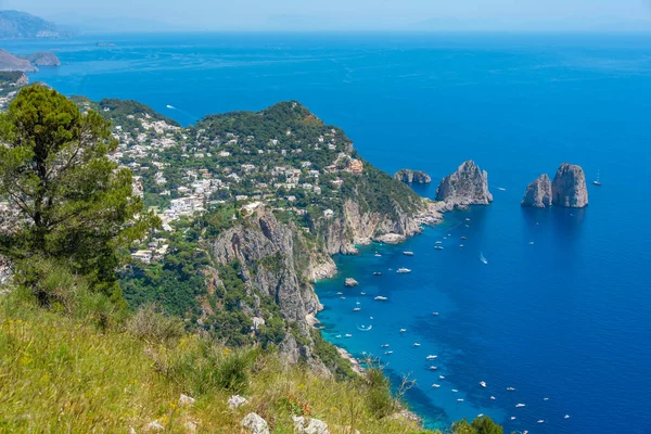 stock image Faraglioni rocks off the coast of Capri, Italy.