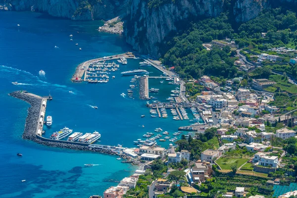 Aerial View Marina Grande Italian Island Capri — Stock Photo, Image