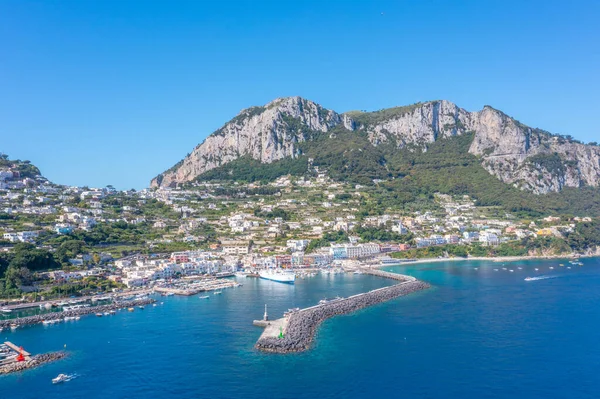 stock image Monte Solaro overlooking Marina Grande at Capri, Italy.