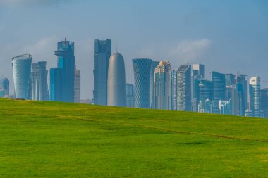 Doha 'nın Skyline' ı - Katar 'ın başkenti.