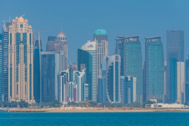 Doha 'nın Skyline' ı - Katar 'ın başkenti.