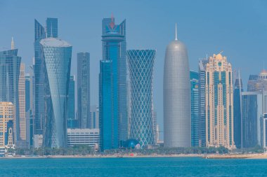 Doha 'nın Skyline' ı - Katar 'ın başkenti.