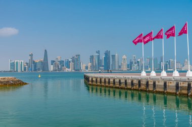 Doha 'nın Skyline' ı - Katar 'ın başkenti.