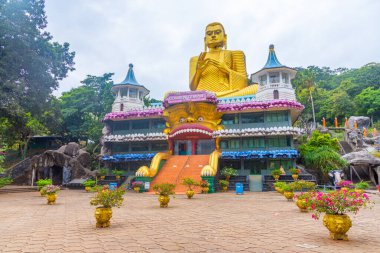 Sri Lanka 'daki altın tapınağın manzarası.