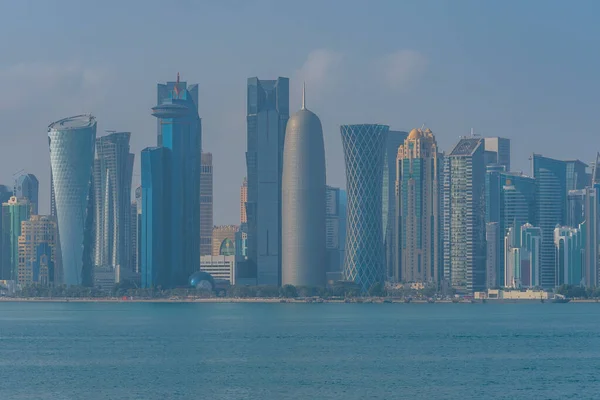 stock image Skyline of Doha - the capital of Qatar.