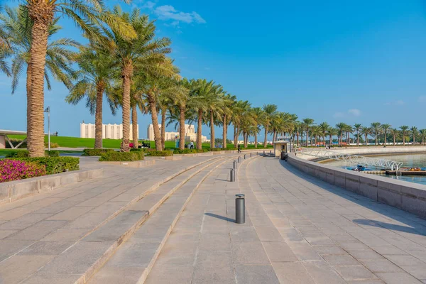 stock image Seaside park with promenade in Doha, Qatar.