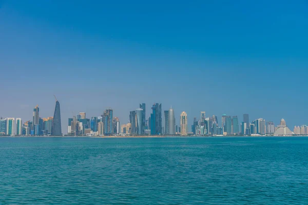 stock image Skyline of Doha - the capital of Qatar.