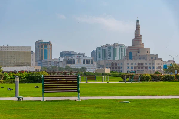 Fanar Masjid Mecset Hagyományos Piactér Souq Waqif Parkból Dohában Katarban — Stock Fotó