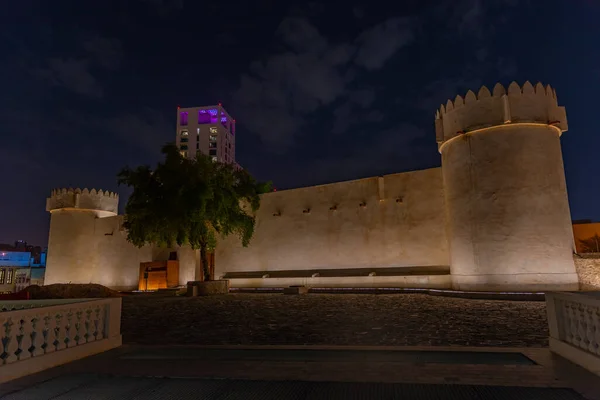 Vista Nocturna Del Fuerte Koot Doha Qatar —  Fotos de Stock