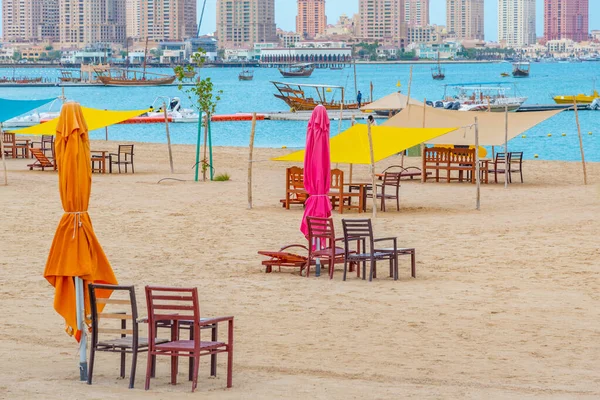 Скайлайн Мбаппе Пляжем Катара Катар — стоковое фото