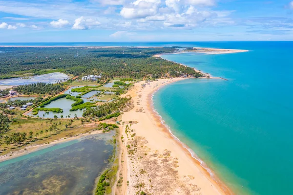 Flygfoto Över Kalpitiya Stranden Och Lagunen Sri Lanka — Stockfoto