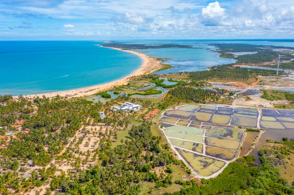 Flygfoto Över Kalpitiya Stranden Och Lagunen Sri Lanka — Stockfoto