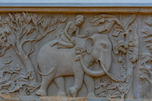 Vyřezávání Slonů Sanda Hiru Seya Stupa Anuradhapuře Srí Lance — Stock fotografie