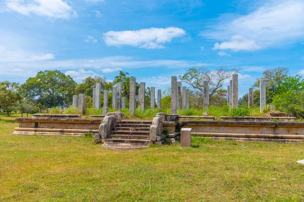 Királyi Palota Romjai Ősi Anuradhapurában Srí Lankán — Stock Fotó