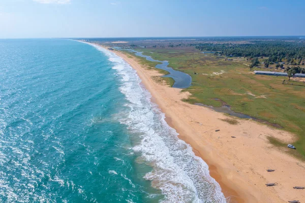 Vista Aérea Playa Moorkkam Sri Lanka —  Fotos de Stock