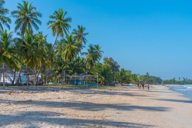 Trincomalee, Sri Lanka 'daki Uppuveli Plajı' nda güneşli bir gün.