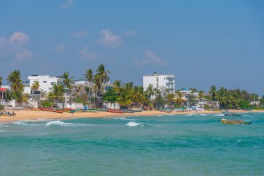 Trincomalee, Sri Lanka 'daki Hollanda körfezi plajı.