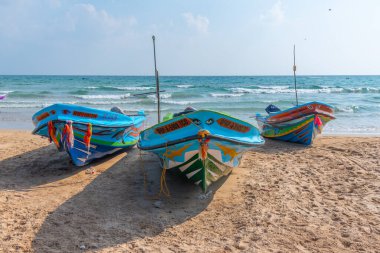 Trincomalee, Sri Lanka 'da balıkçı tekneleri.