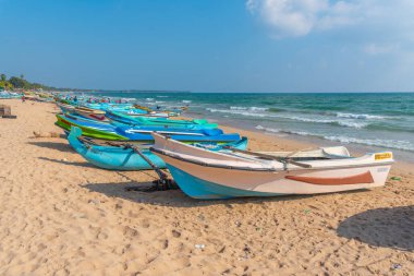 Trincomalee, Sri Lanka 'da balıkçı tekneleri.
