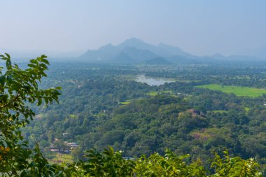 Sigiriya, Sri Lanka yakınlarındaki hava manzarası.
