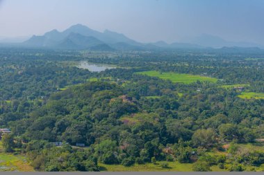 Sigiriya, Sri Lanka yakınlarındaki hava manzarası.